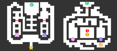 竜王の城1FとB1Fのマップ